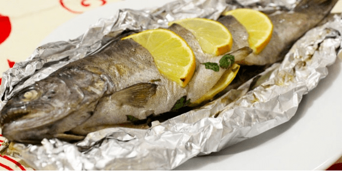 Trout di dalam ketuhar